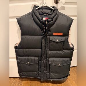 Vintage 2000’S TOMMY HILFIGER Puffer Vest Down Fill Insulated Black Men’s SZ XXL